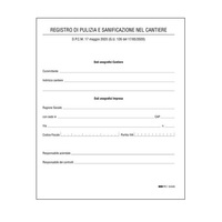 Prodotto Registro Pulizia sanificazione cantiere