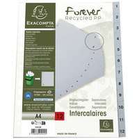 Prodotto Divisori polipropilene riciclato - numerico 1/12