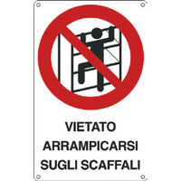 Prodotto Cartelli di divieto "È vietato arrampicarsi sugli scaffali"
