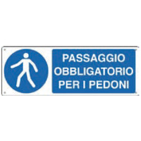 Prodotto Cartelli con segnali di obbligo "Passaggio obbligatorio per i pedoni"