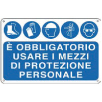 Prodotto Cartelli con segnali di obbligo "È obbligatorio usare i mezzi di protez. person."