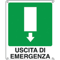 Prodotto Cartelli "Uscita di emergenza freccia in basso"