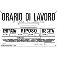 Prodotto Cartelli "Orario di lavoro"
