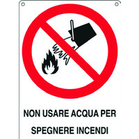 Prodotto Cartelli di divieto "Non usare acqua per spegnere incendi su parti elettriche"